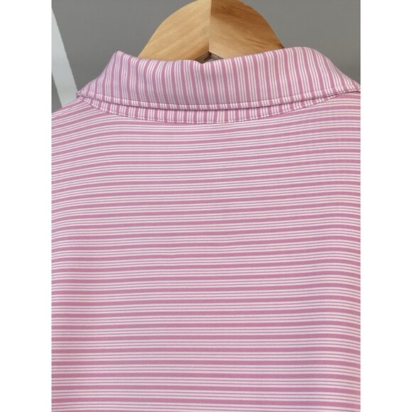 Peter Millar Summer Comfort Pink Bloom Heritage Stripe Golf Polo Mens XL Stretch - Picture 7 of 16